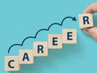 Image demonstrating Career Progression with teal background