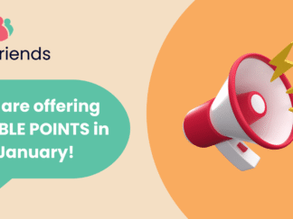 Promotional image for care friends double points January