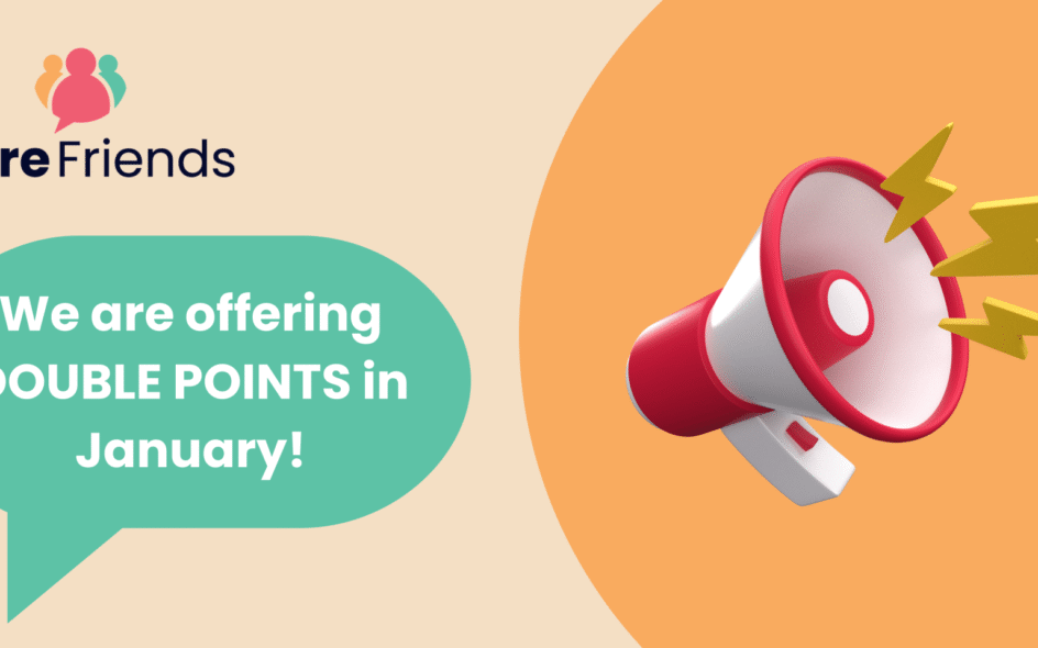 Promotional image for care friends double points January