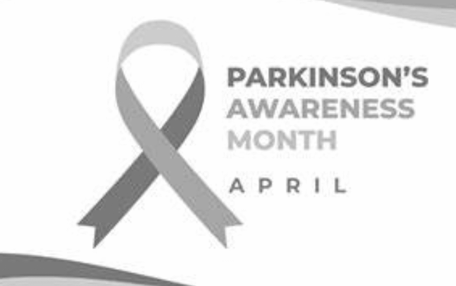Logo in grey for Parkinsons awareness month which takes place every April