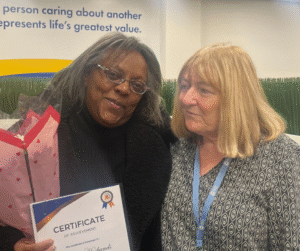 Laverne is runner up for the carer of the year award