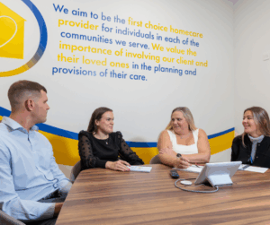 MerseyCare Julie Ann team members discussing whistleblowing 